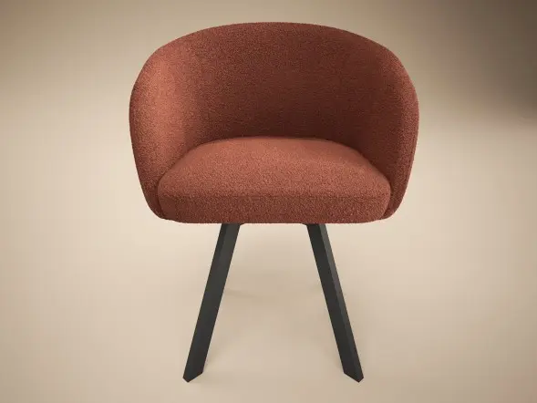 SOLACE+CO Vito Dining Chair Set of 2 Brown Boucle