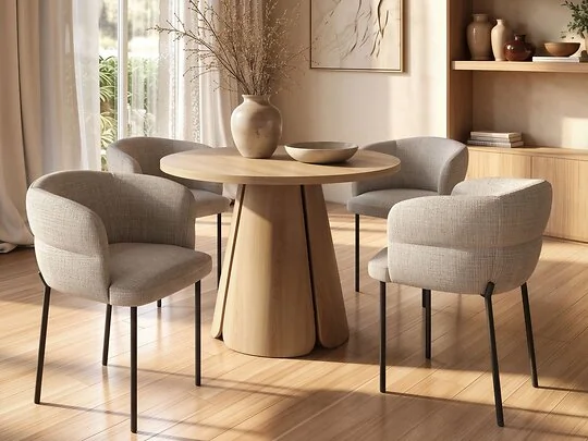 SOLACE+CO Ebony oak extendable dining set with Elise chairs