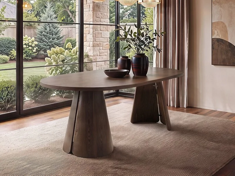 SOLACE+CO Ebony 3-in-1 Round Extendable Dining Table Walnut – view 21