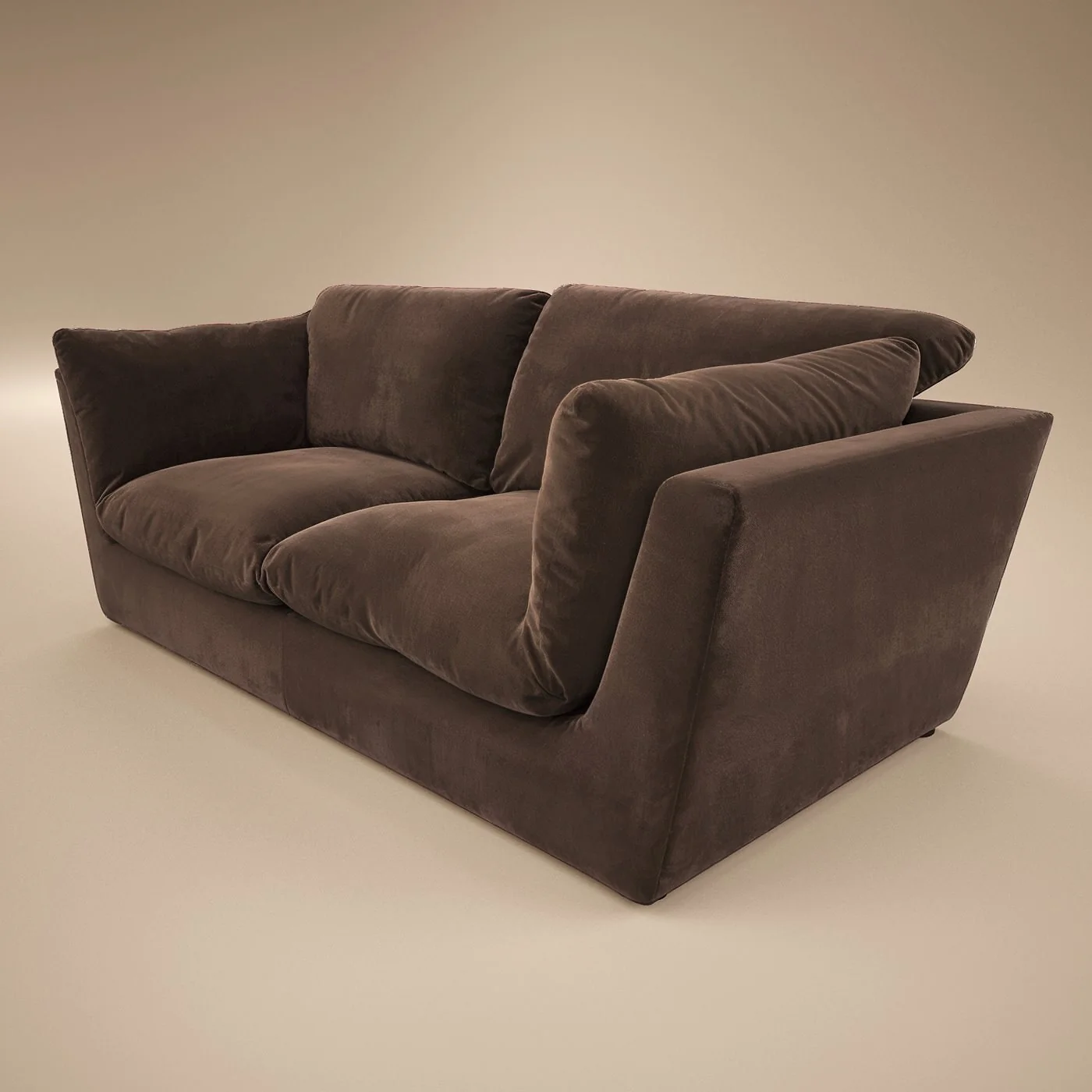 SOLACE+CO Orson 3 Seater Sofa Brown Velvet image 3