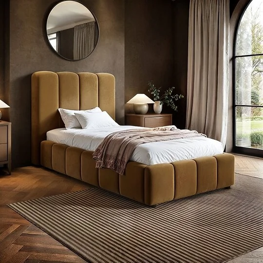 SOLACE+CO Emilie Single Ribbed Ottoman Bed