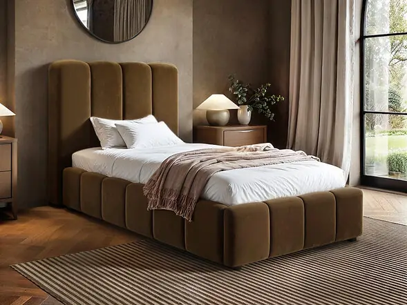 SOLACE+CO Emilie Single Ribbed Ottoman Bed