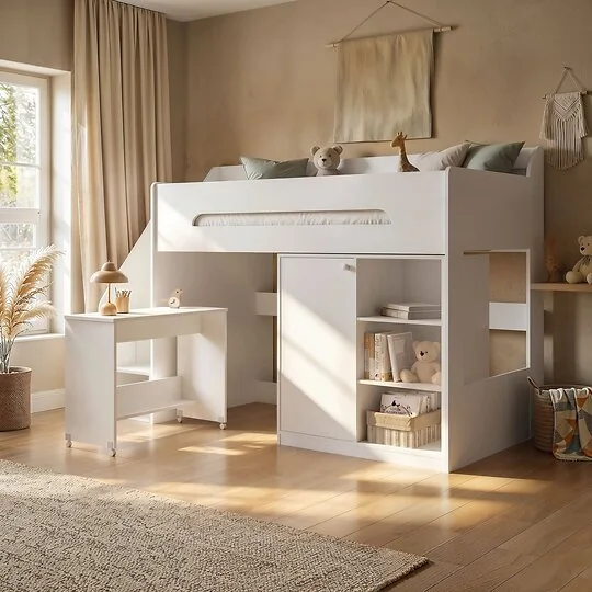 Flair Stepaside white high sleeper workstation