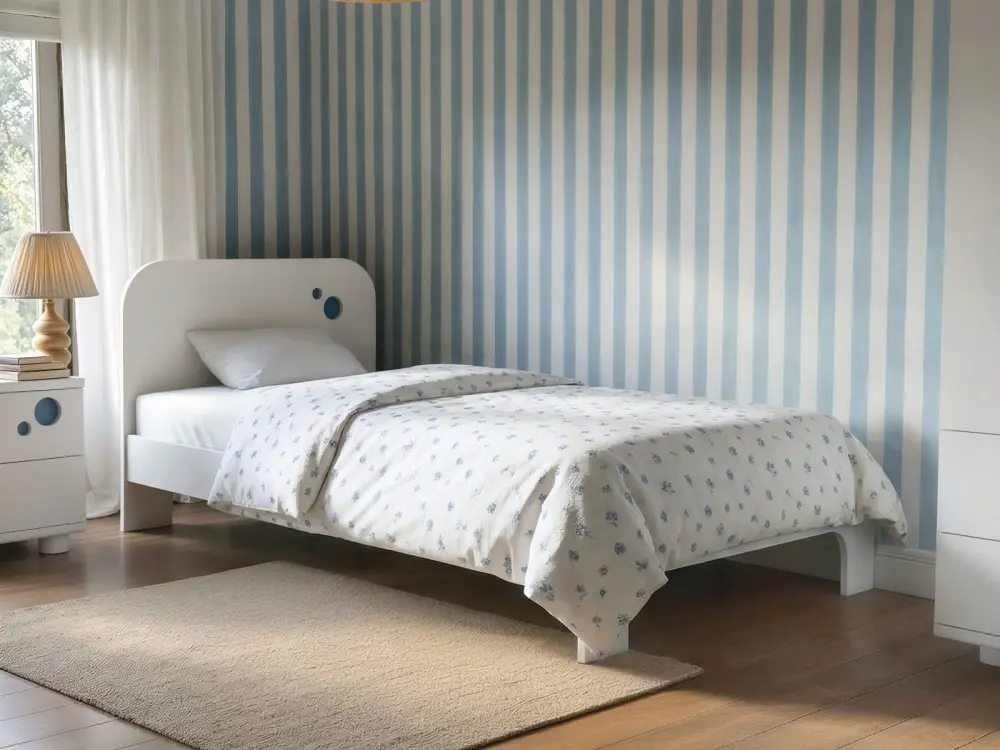 Flair Livana childrens white single bed  - side view