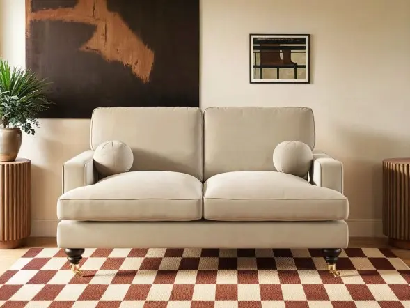 SOLACE+CO Addison 2 Seater Sofa with Caster Legs