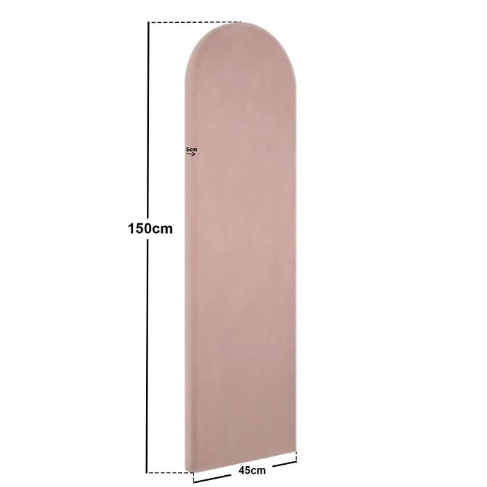 Dimensions diagram: SOLACE+CO Cirrus Headboard Panels Kingsize Pink Velvet