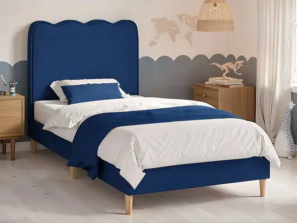 Flair Ellis Single Fabric Bed with Cloud Headboard