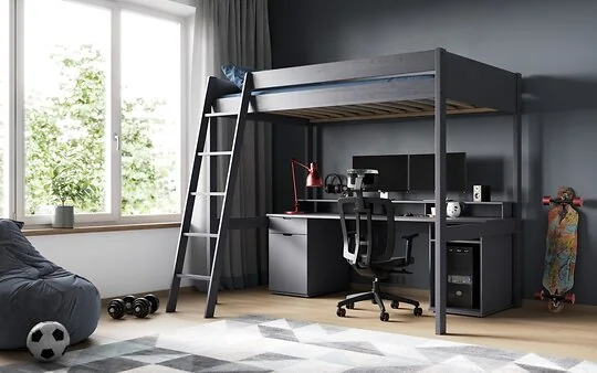Noomi Tera Solid Wood Small Double Gaming High Sleeper (FSC-Certified)