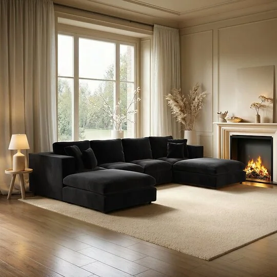 SOLACE+CO Asher Large U Shape Sofa Bundle