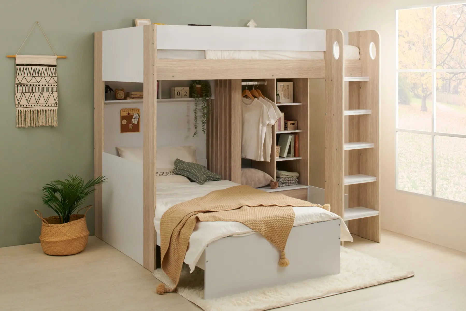Hampton Bunk Bed with wardrobe
